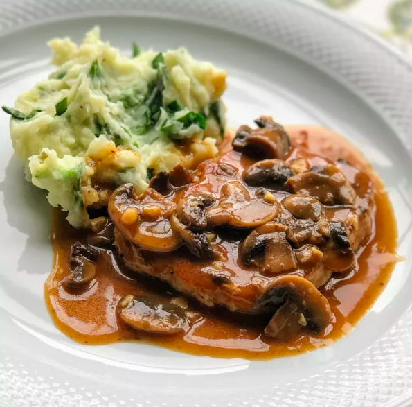 Pork Chops in Garlic Mushroom Sauce recipe