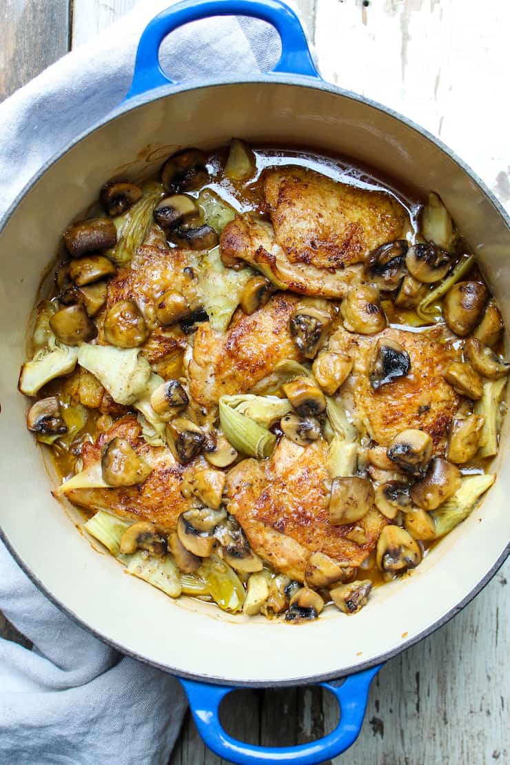 Romantic Chicken with Artichokes and Mushrooms