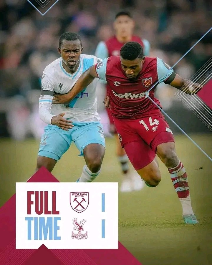 West Ham United 1-1 Crystal Palace