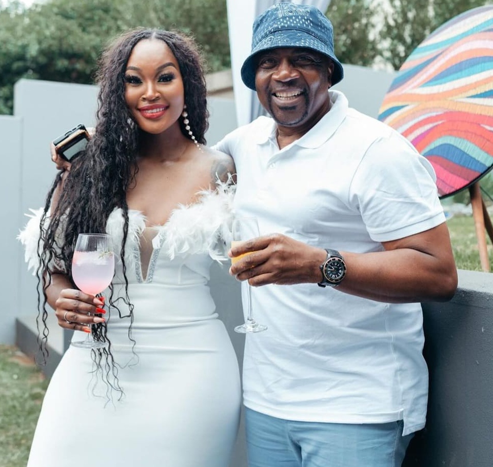 Lamiez Holworthy snapped with her father Sello Chicco Twala - Mbare Times