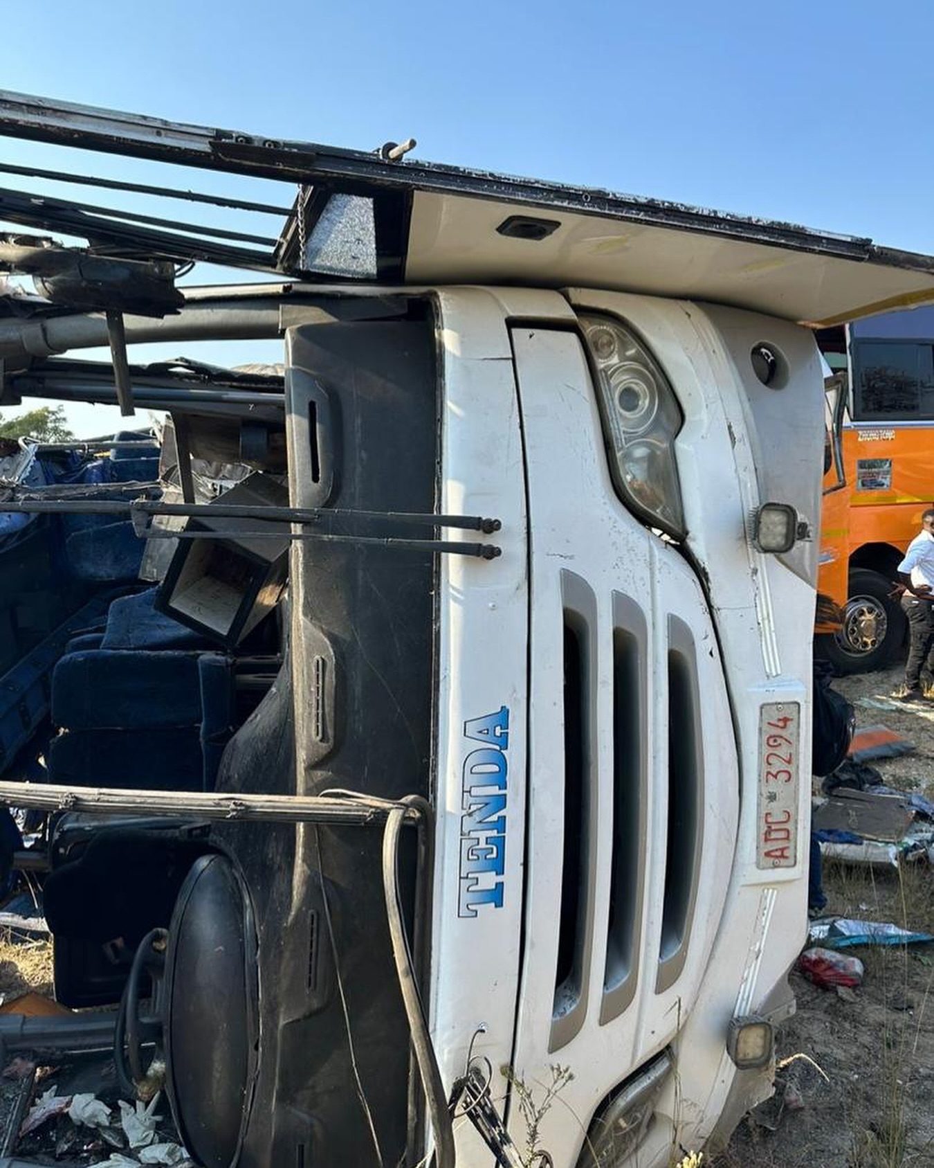 4 people killed as Tenda Bus collides with Phils and Pats Bus & a haulage truck