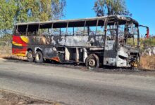 bus catch fire