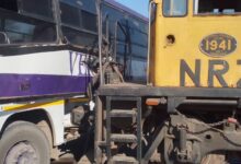 train and bus collide