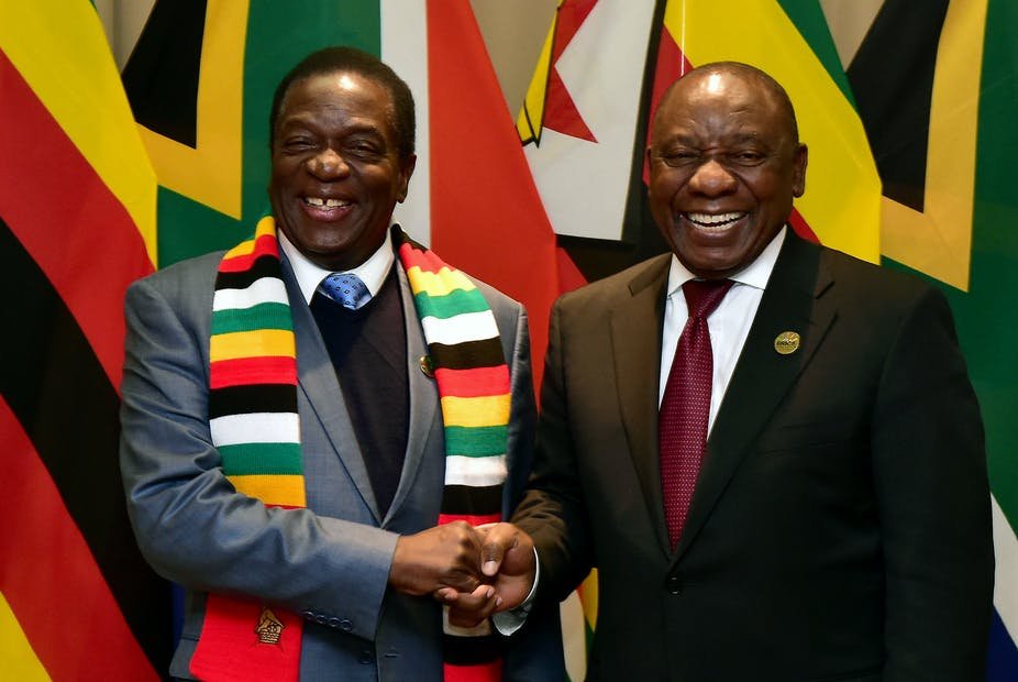 South Africa ramaphosa and Zimbabwe mnangagwa